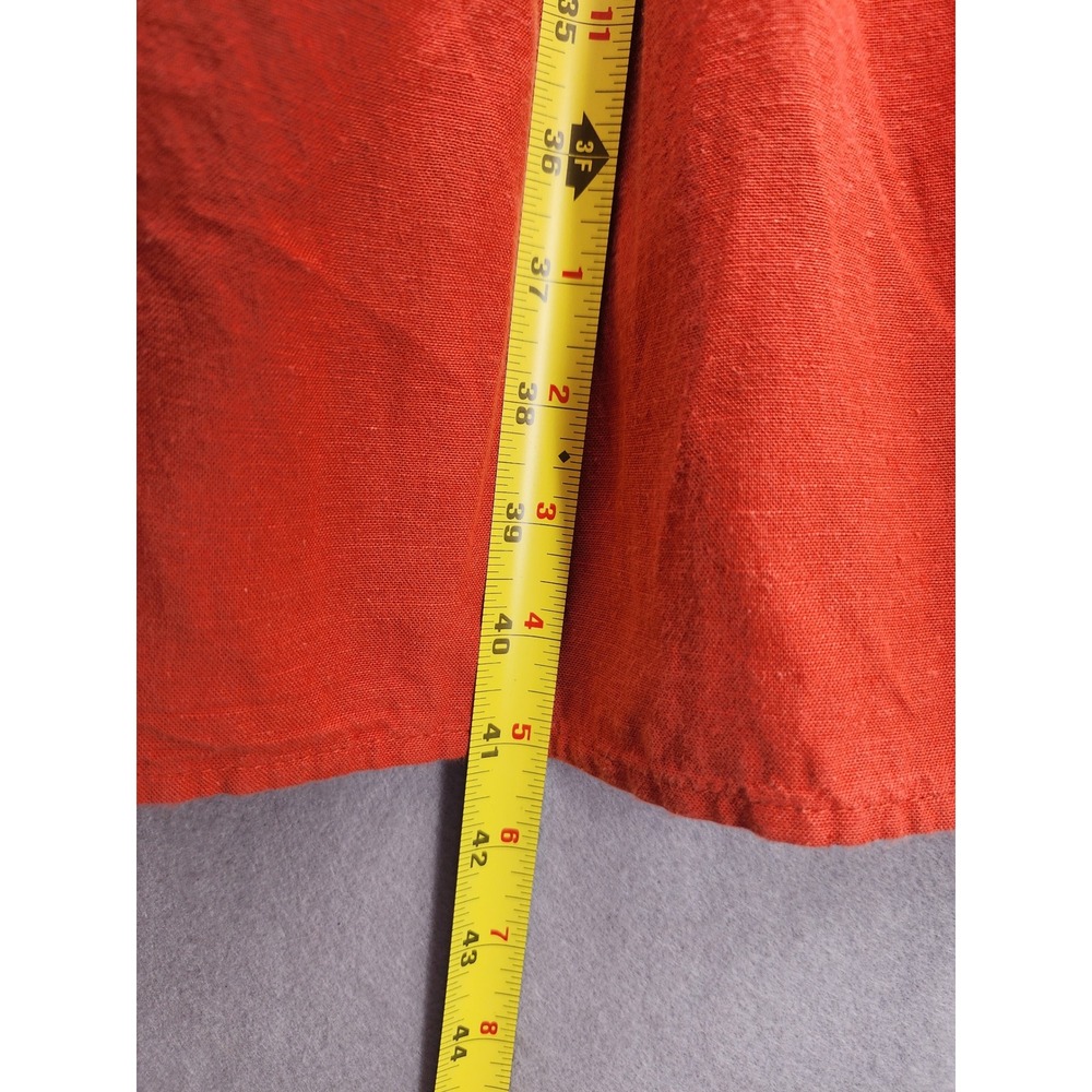 Jessica Simpson Terracotta Linen Blend Tiered Midi Dress Cutout Back Bow Medium - Picture 11 of 11